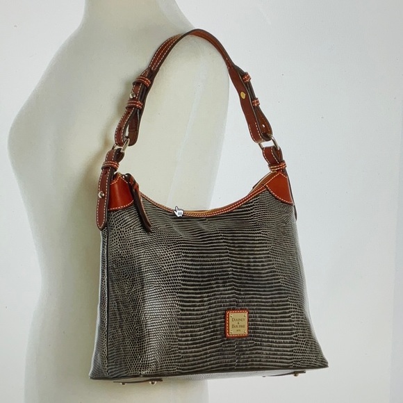 Dooney & Bourke Handbags - Dooney & Bourke Lizzard Embossed Hobo Shoulder Bag